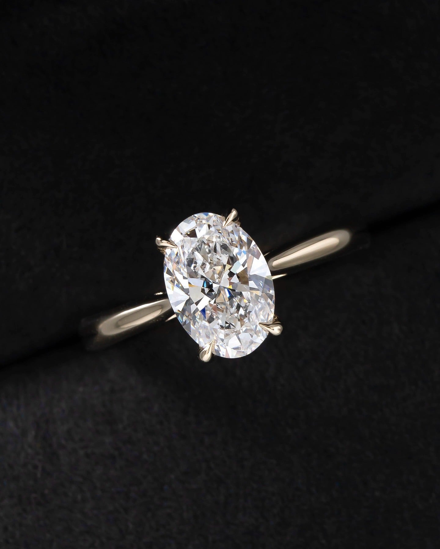 1.5 CT Oval Lab Diamond Ring Set 18K White Gold
