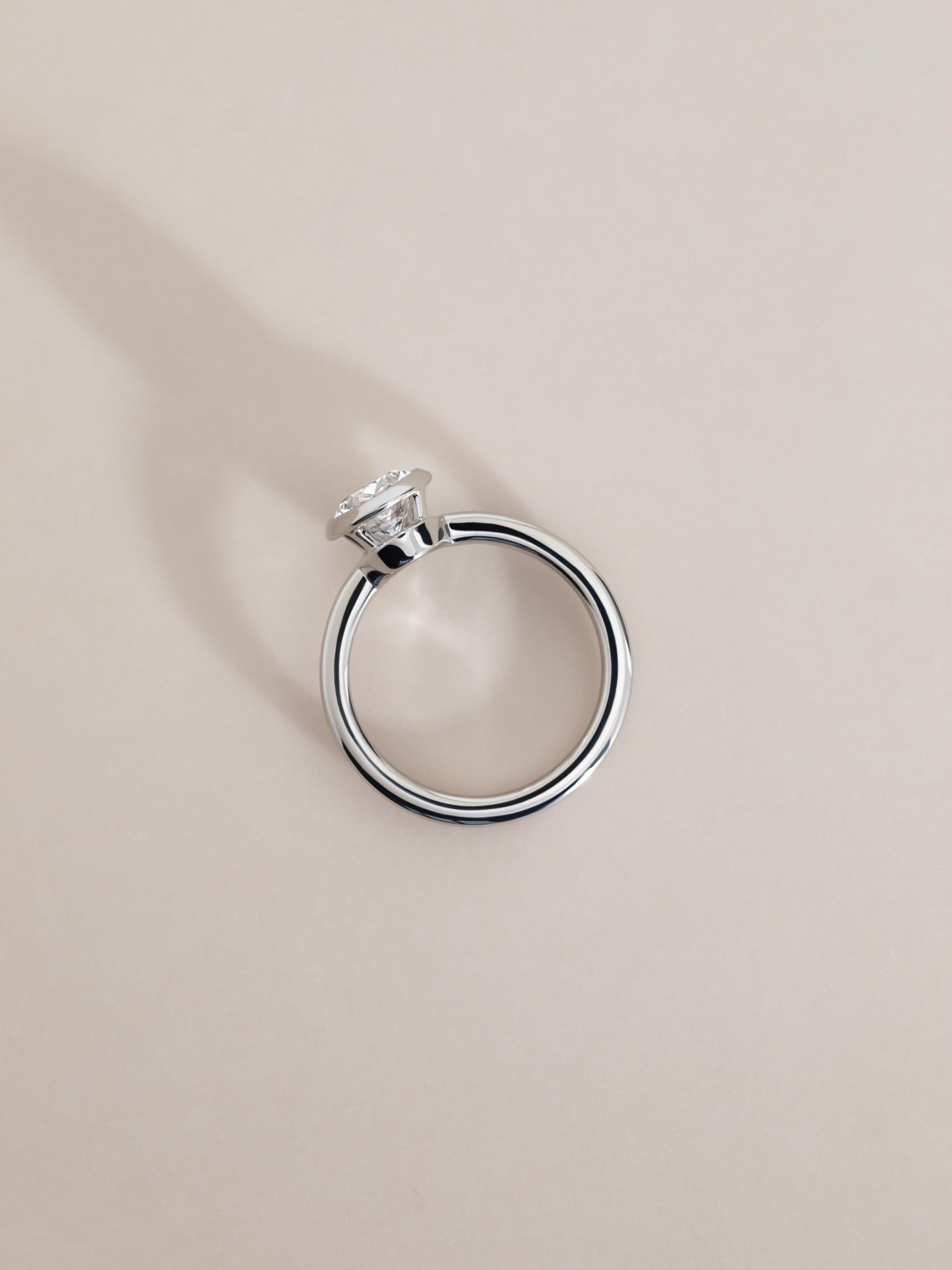 1.5 CT Oval Lab Diamond Ring 18K White Gold