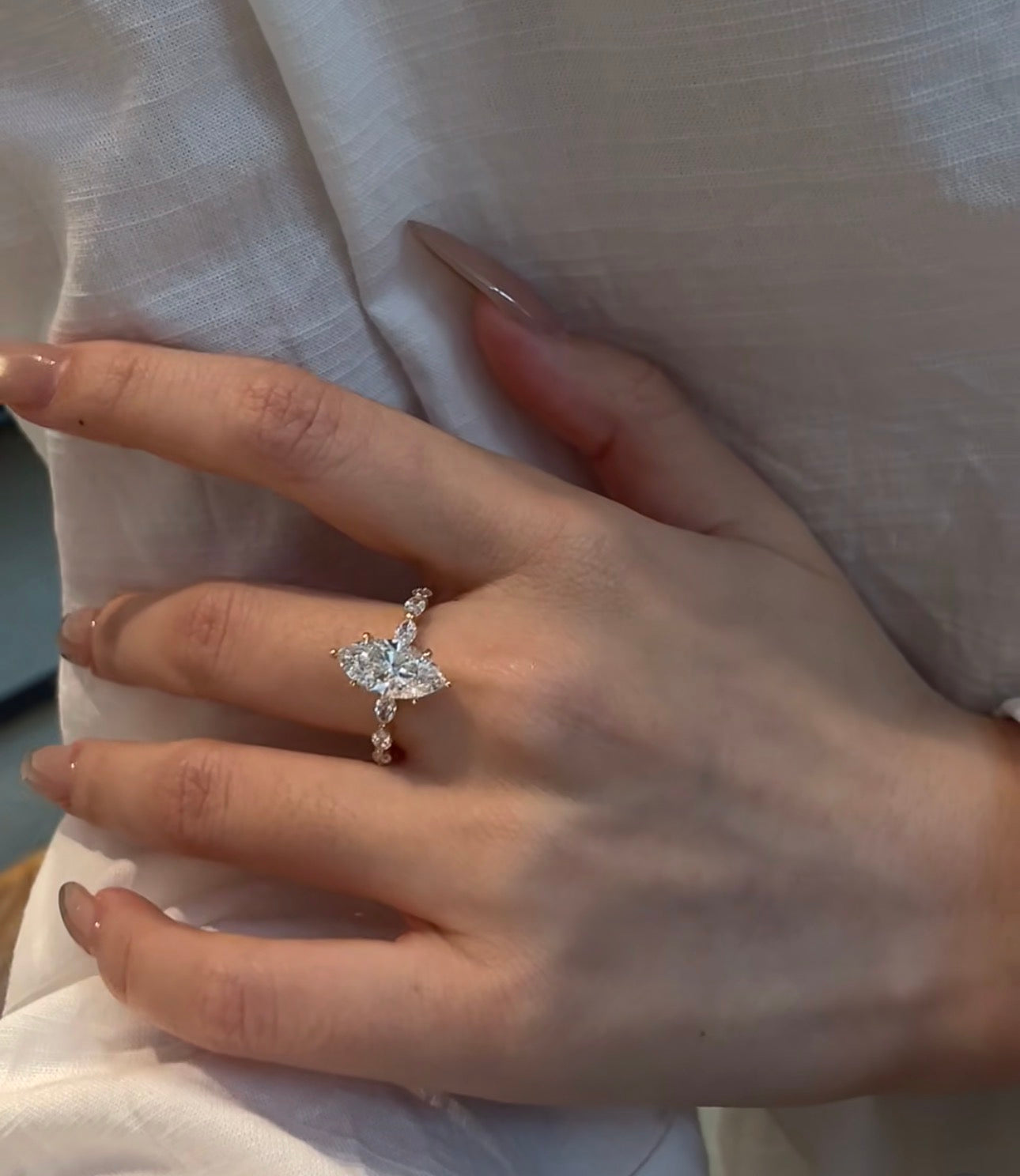 1.5ct Marquise Lab Grown Diamond Ring with IGI Certificate