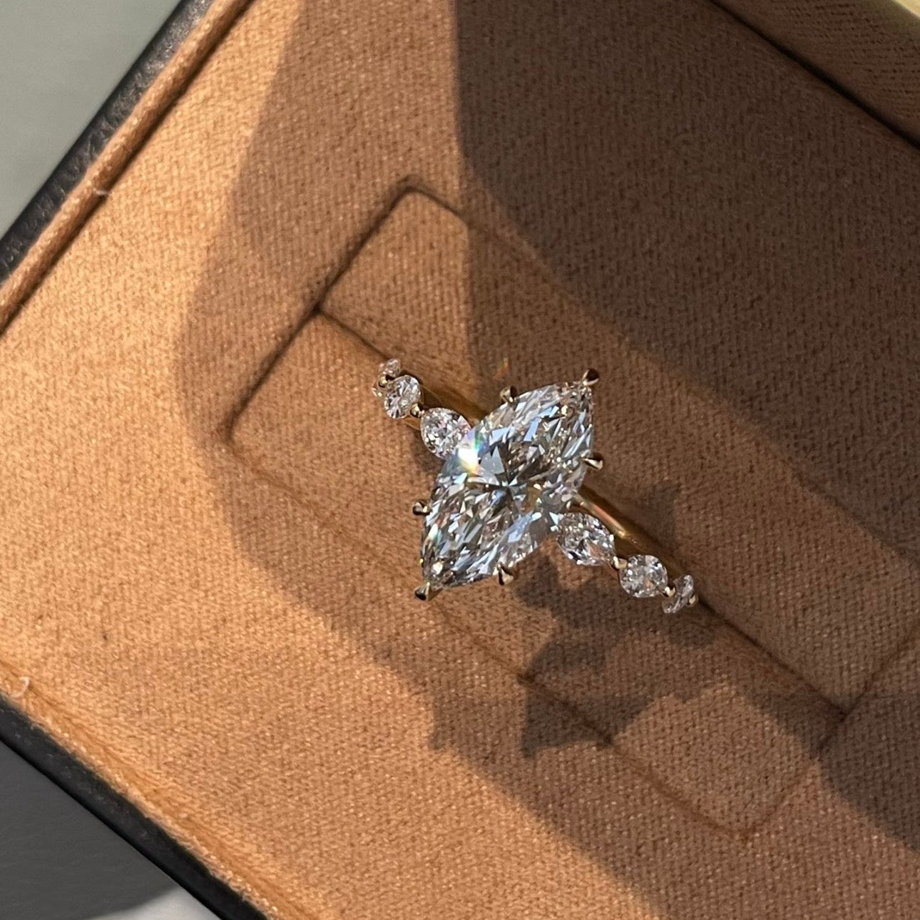 1.5 CT Fiona Marquise Lab Diamond Ring 18K Rose Gold