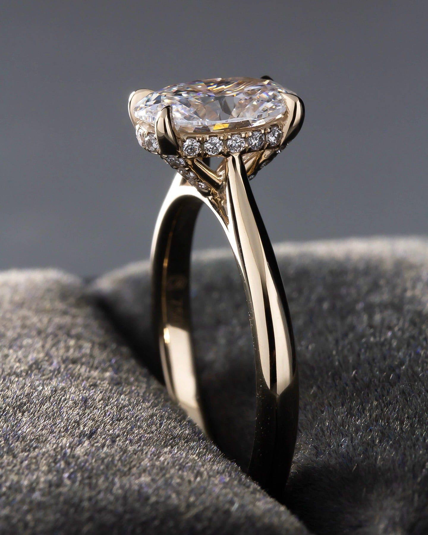 1.5 CT Oval Lab Diamond Ring Set 18K White Gold
