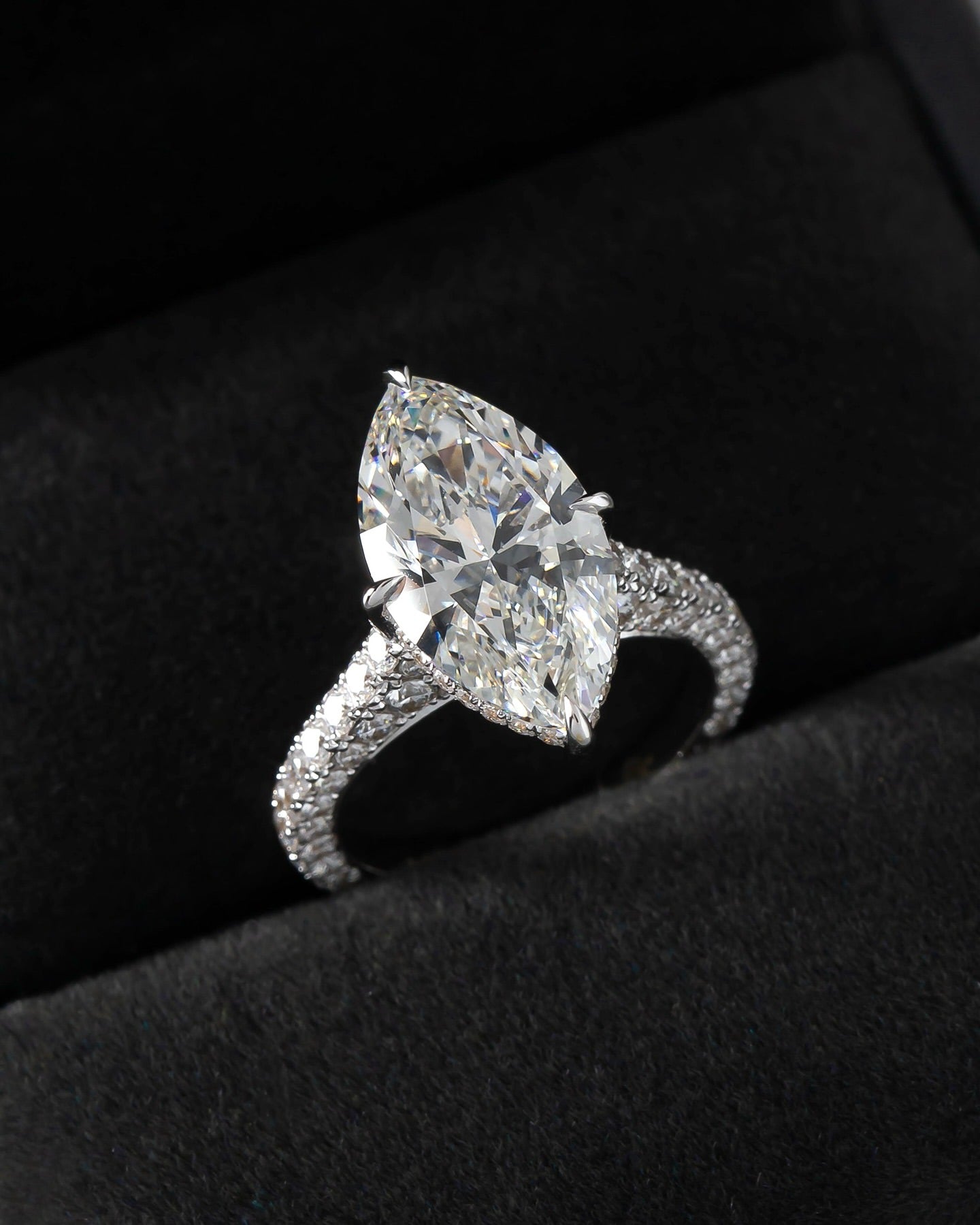 10 CT Marquise Lab Diamond Ring Set 18K White Gold