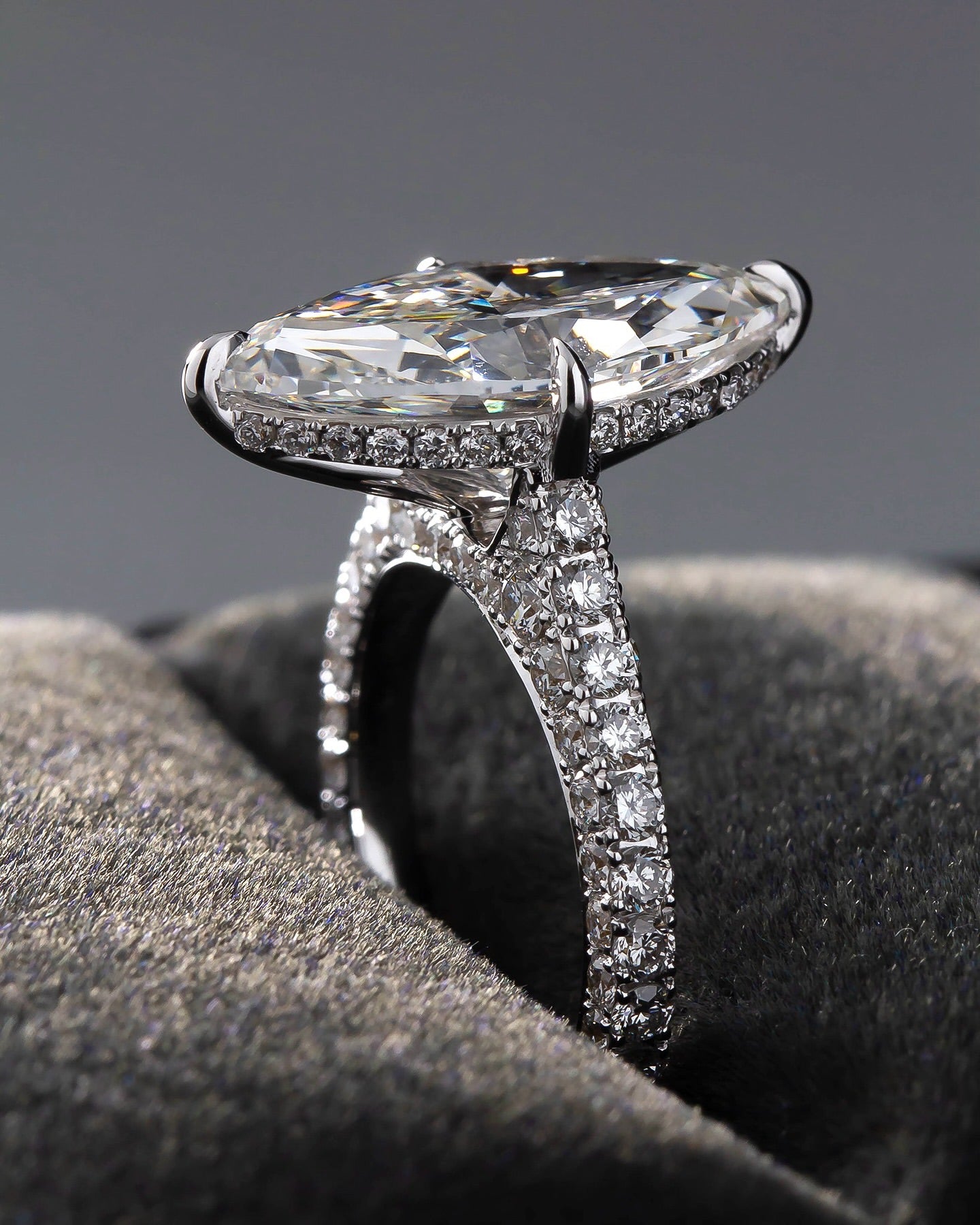 10 CT Marquise Lab Diamond Ring Set 18K White Gold