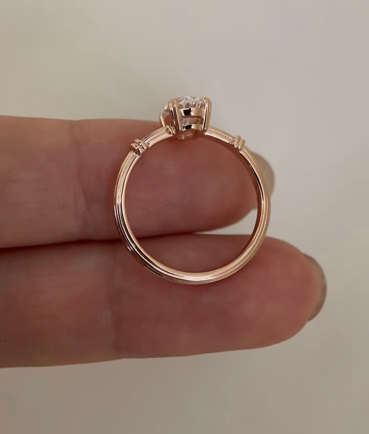 2 CT Oval Lab Diamond Ring 18K Rose Gold