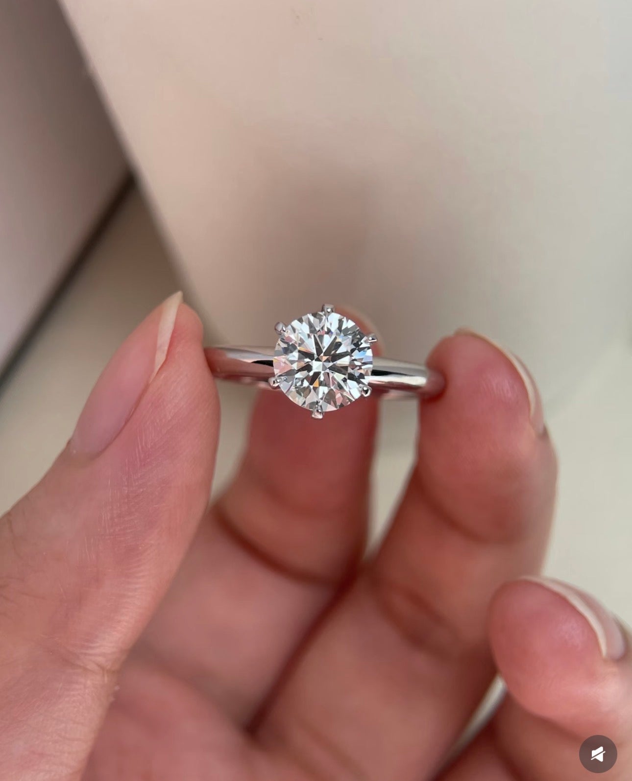 1 CT Round Lab Diamond Solitaire Ring 18K White Gold