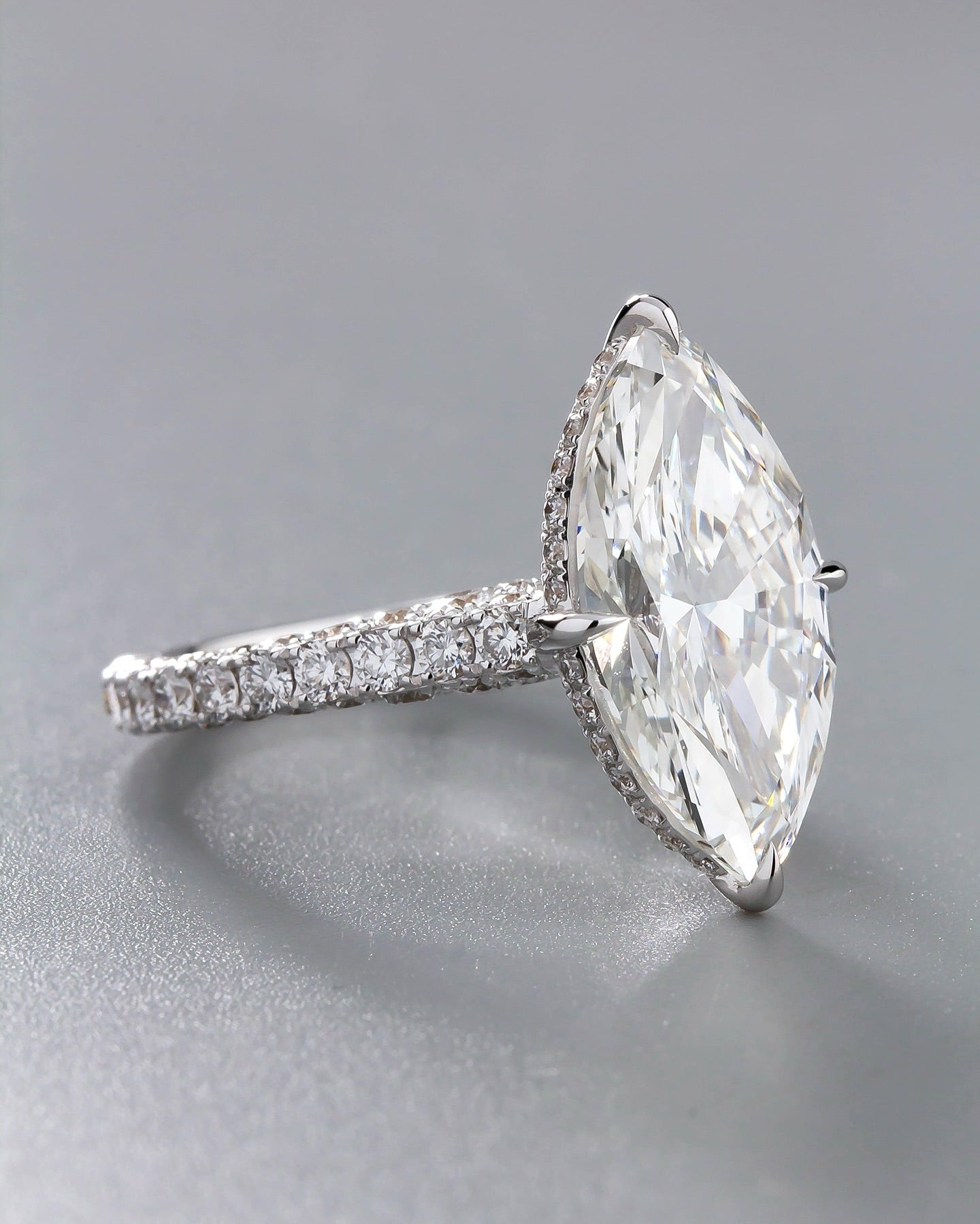 10 CT Marquise Lab Diamond Ring Set 18K White Gold
