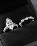 10ct Marquise Lab Grown Diamond IGI Certified Ethical Ring Set 18K Gold - Super Rare