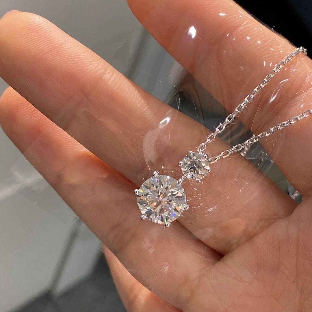 2.6 CT Round Lab Diamond Pendant 18K White Gold