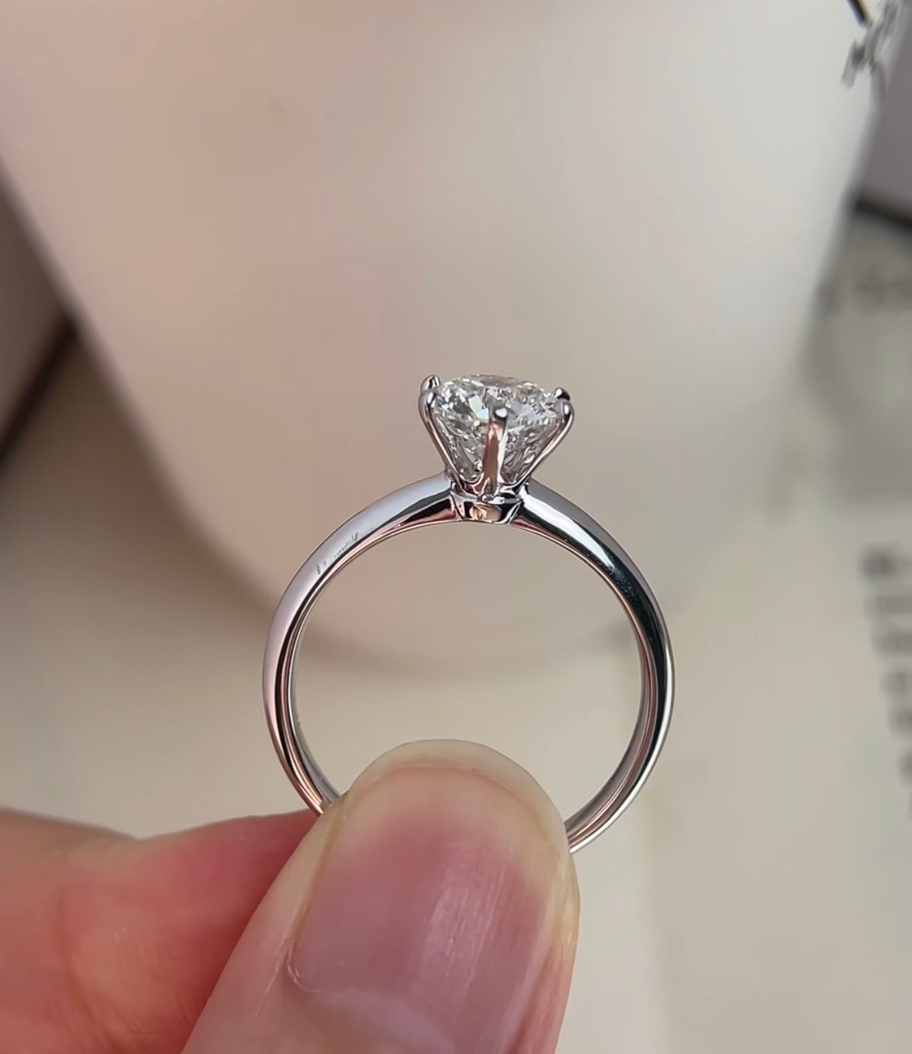 1 CT Round Lab Diamond Solitaire Ring 18K White Gold