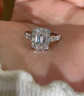 1.1ct Emerald Lab Grown Diamond Ring with IGI Certificate - 18K White Gold Ethical Engagement Ring