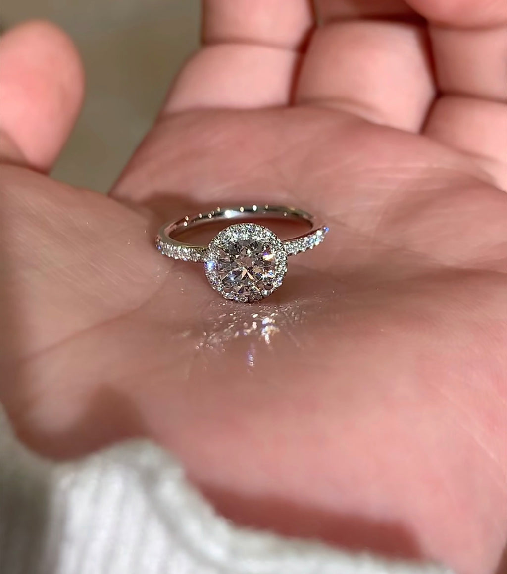 0.65ct Round Lab Grown Diamond Ring with IGI Certificate - 18K White Gold Ethical Engagement Ring