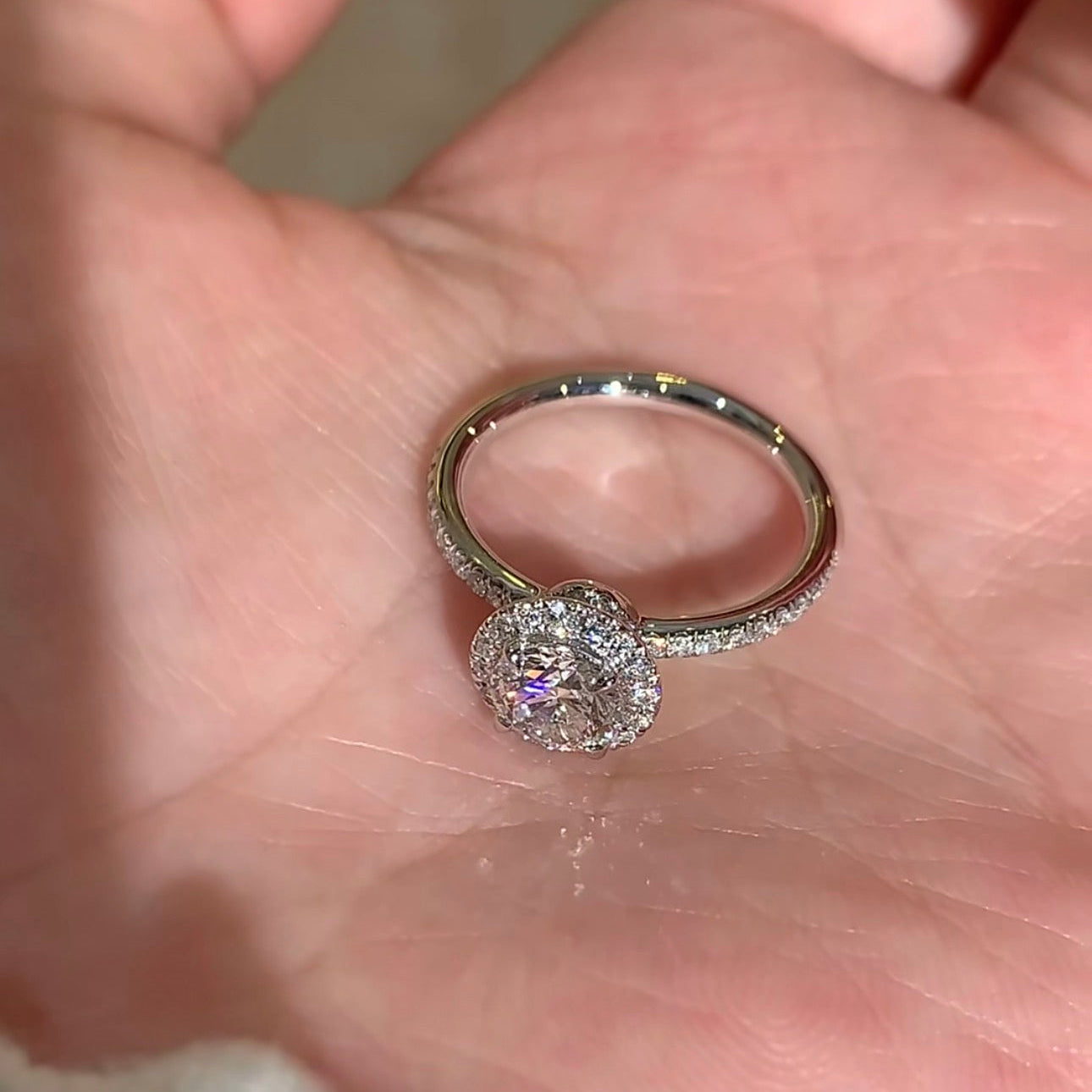 0.65 CT Round Lab Diamond Ring 18K White Gold