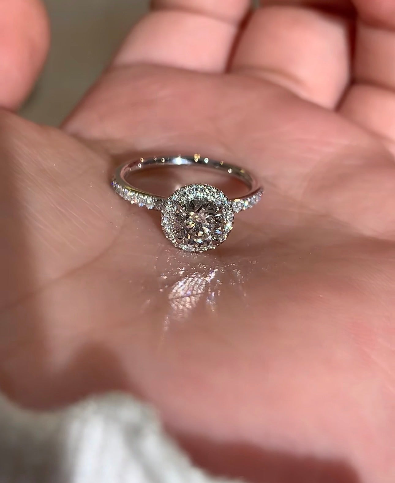 0.65 CT Round Lab Diamond Ring 18K White Gold