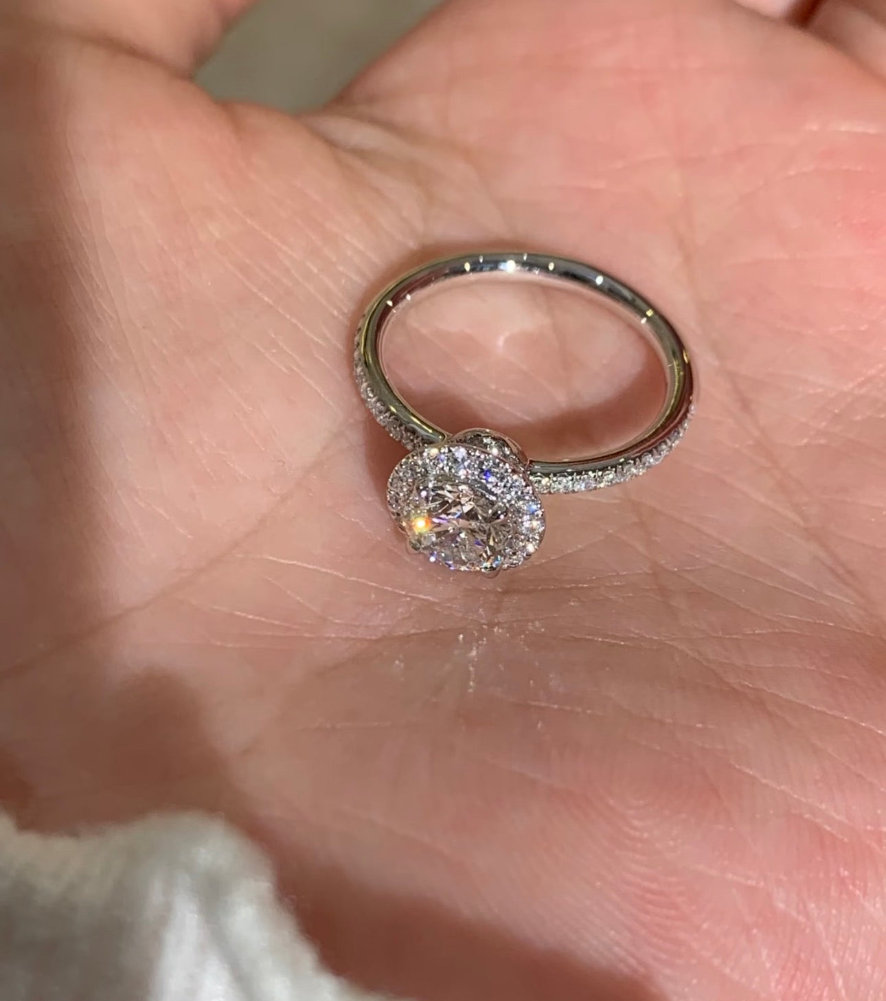 0.65 CT Round Lab Diamond Ring 18K White Gold