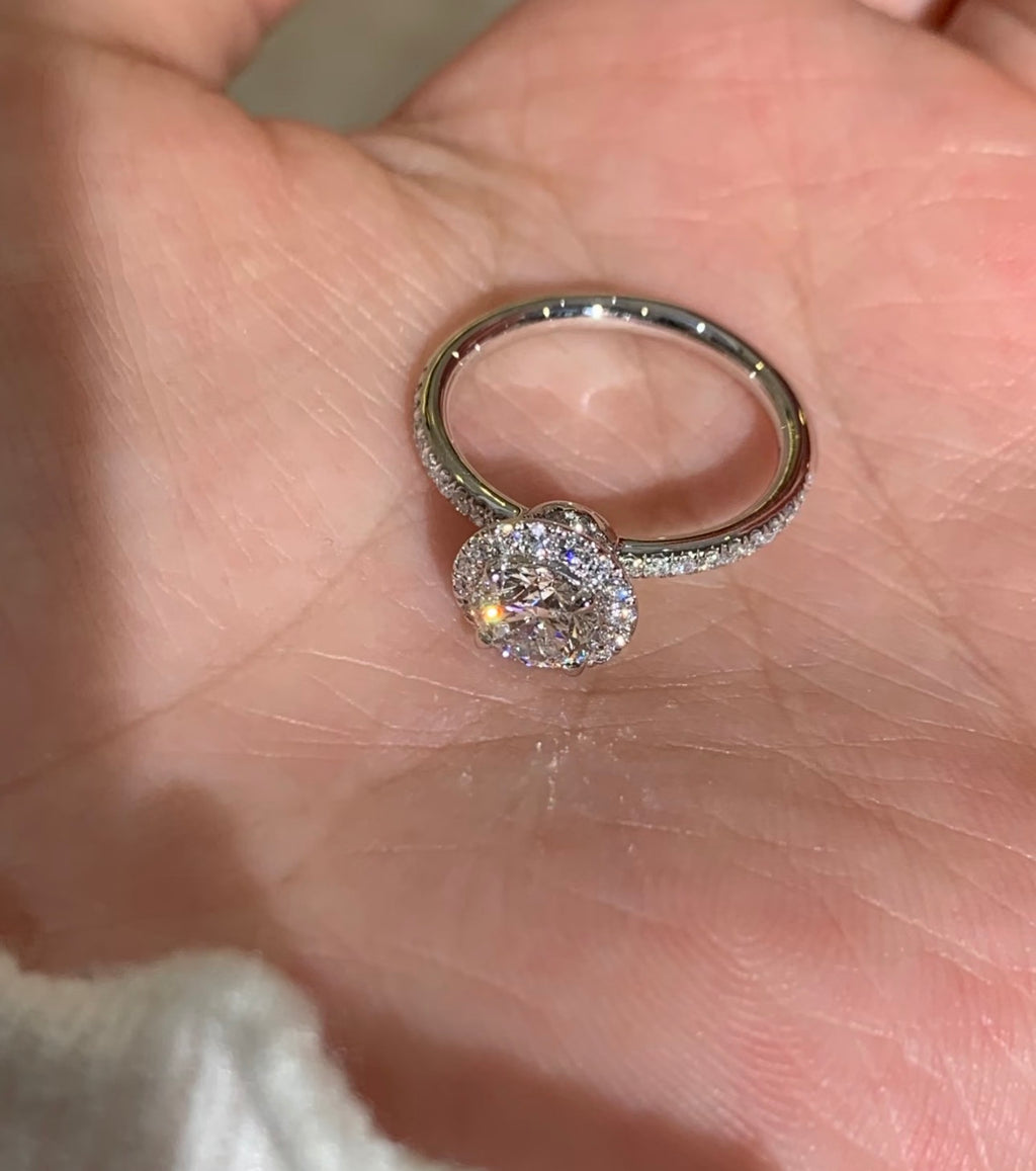 0.65ct Round Lab Grown Diamond Ring with IGI Certificate - 18K White Gold Ethical Engagement Ring