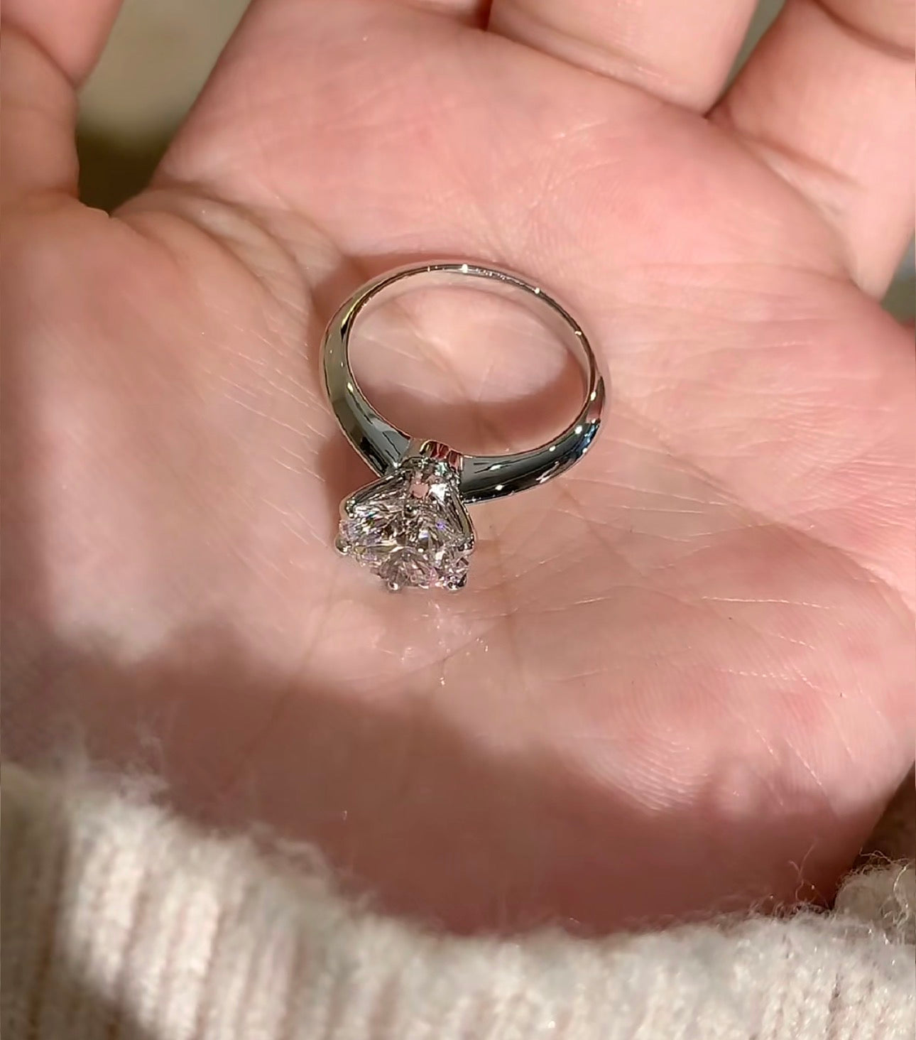 2 CT Round 6-Prong Lab Diamond Ring 18K White Gold