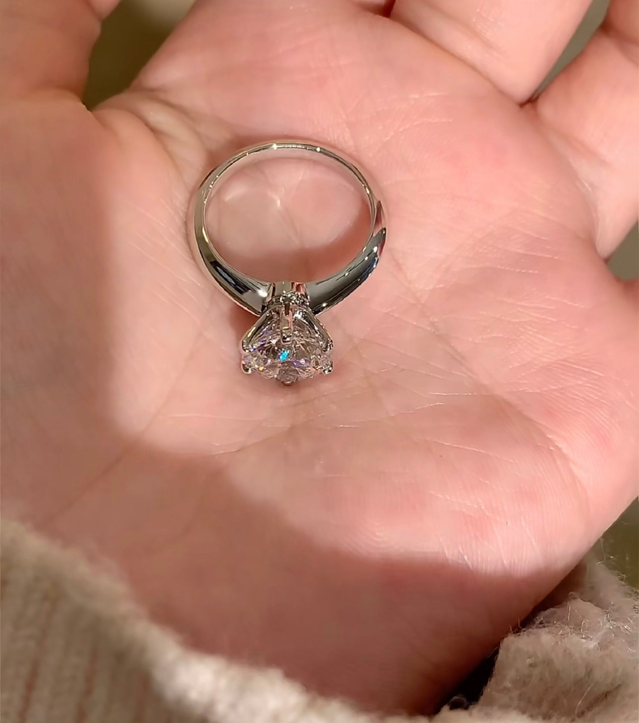 2 CT Round 6-Prong Lab Diamond Ring 18K White Gold