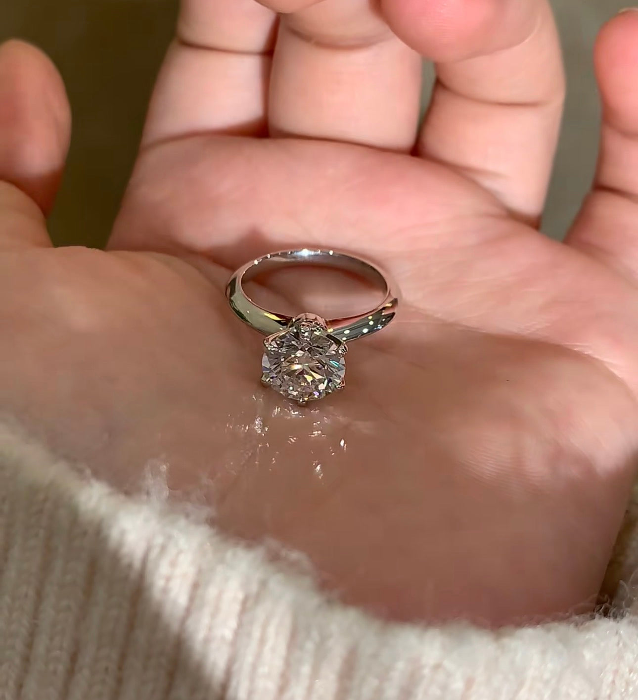 2 CT Round 6-Prong Lab Diamond Ring 18K White Gold