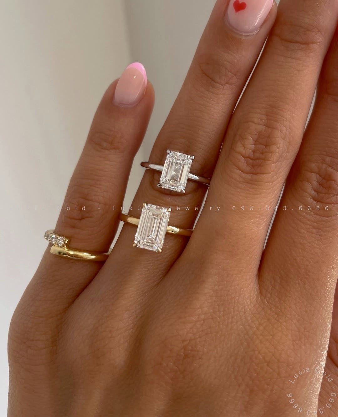 2 CT Emerald Cut Lab Diamond Ring 18K White Gold
