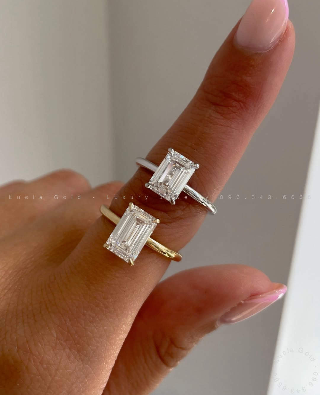 2 CT Emerald Cut Lab Diamond Ring 18K White Gold