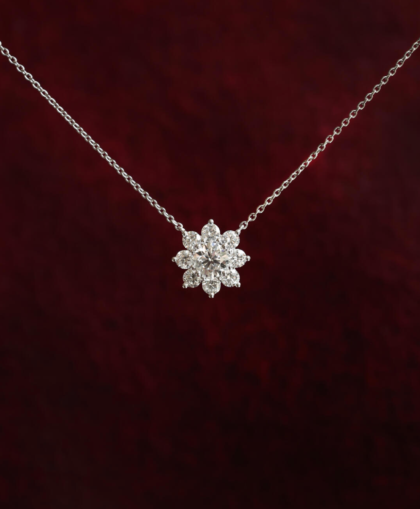 1.5 CT Round Lab Diamond Pendant 18K White Gold